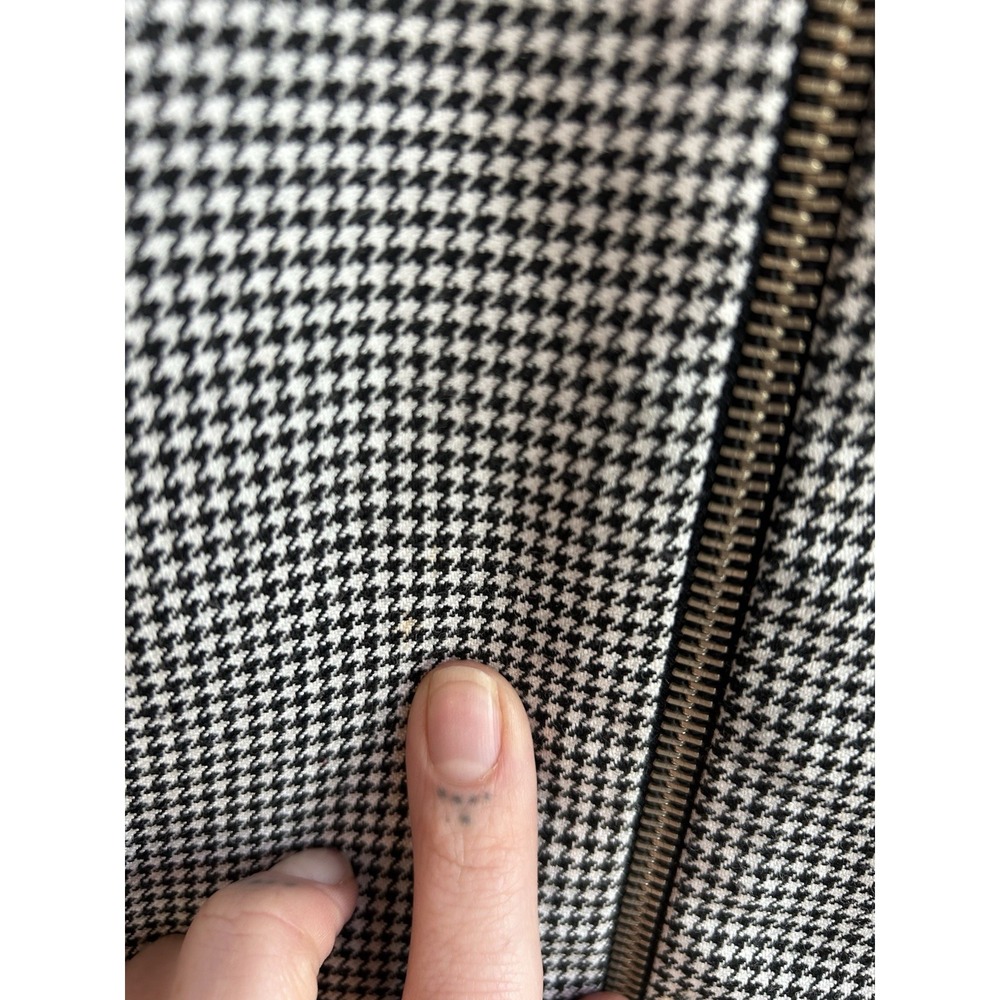 Vintage 90s Boxy Cropped Houndstooth Jacket 12 Zip Preppy Minimalist Classic‎ - Picture 8 of 8